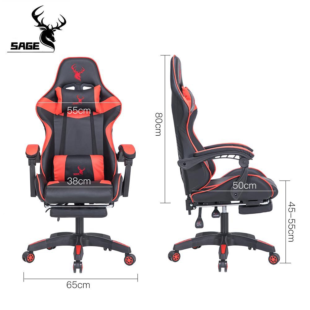 GAMING CHAIR SAGE SG-168 WITH FOOTREST KURSI GAMING