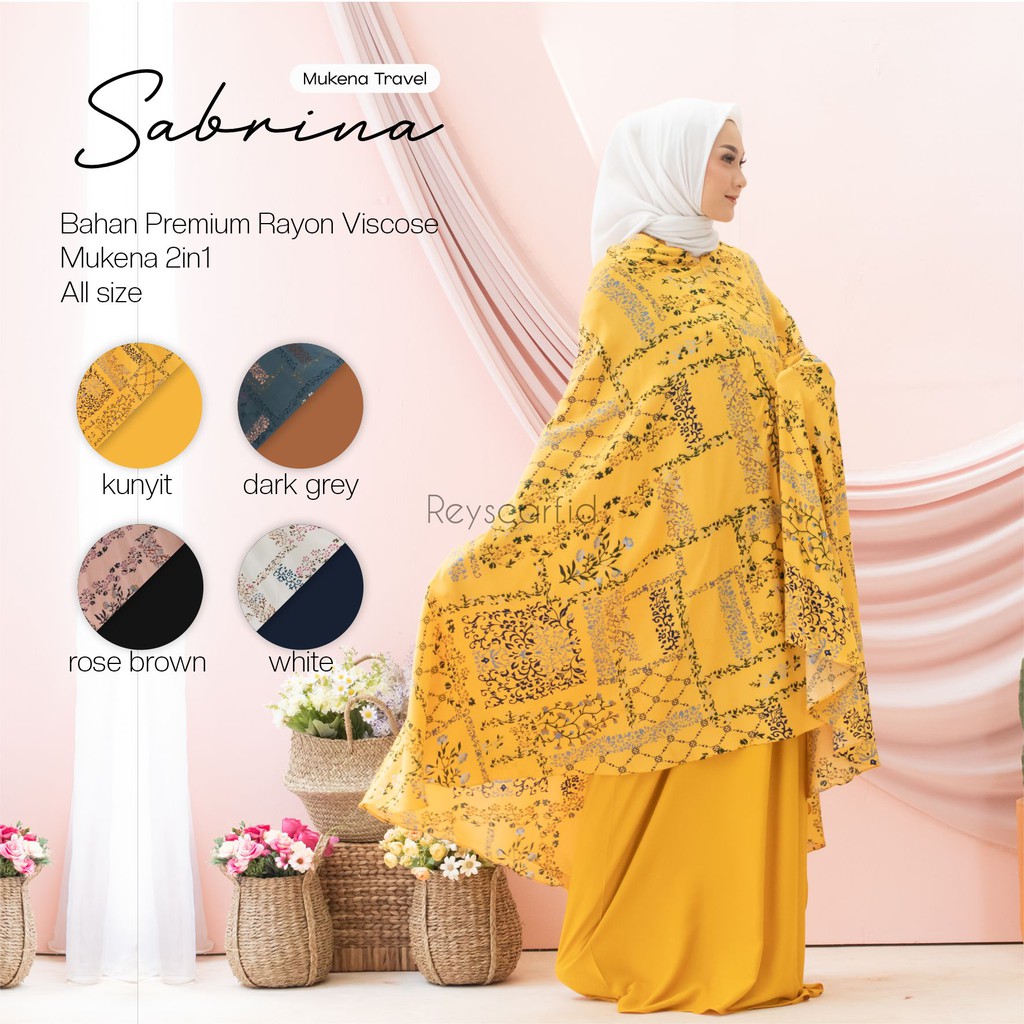 Mukena 2in1 Travel Sabrina By Reyscarf Mukena Dewasa Rayon Premium Eksklusif Adem Nyaman Dipakai I Bisa COD