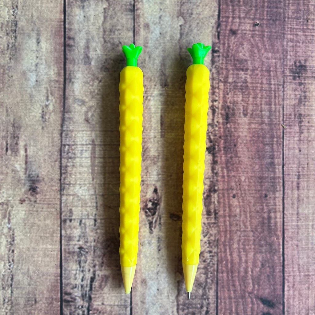 2 Pcs Pensil Mekanik - Mechanical Pencil 0.5 mm Banana Pineapple - Pensil Mekanik Pisang Nanas