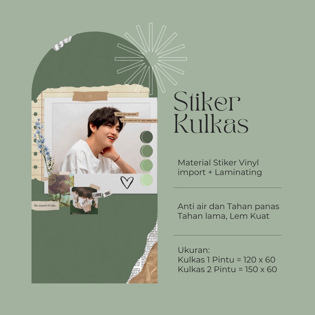 Stiker Kulkas 1 Pintu dan 2 Pintu motif BTS-14 - FX