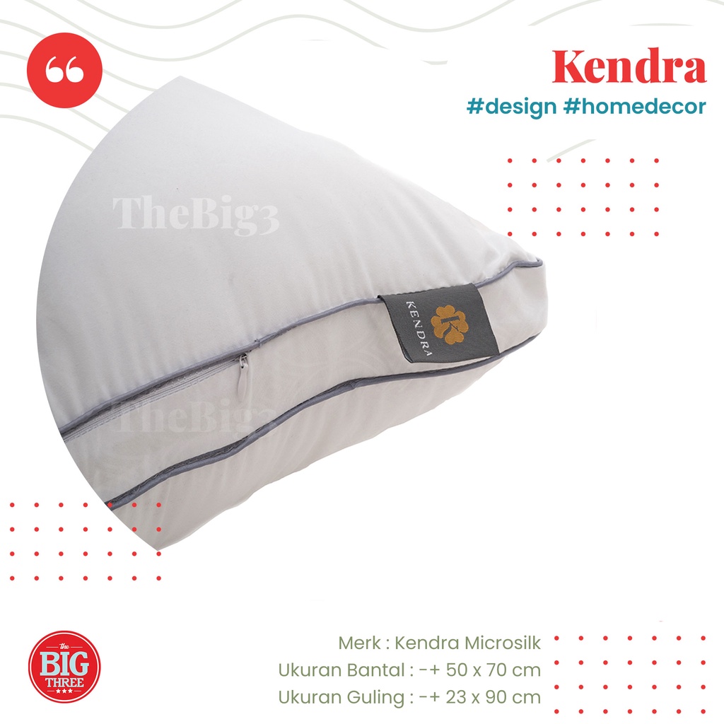 KENDRA - Bantal / Guling Microsilk - Soft Pillow Bolster - Super SIlicon grade AAA - Tidur - Kepala