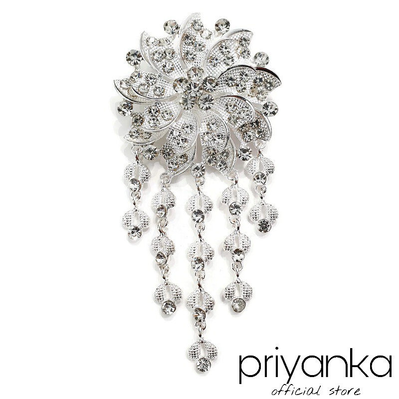 Bros Kebaya Susun Jumbo Flowie/Bros Penganten Bros Manten/Bros Besar/Bros Rumbai-New A - Putih