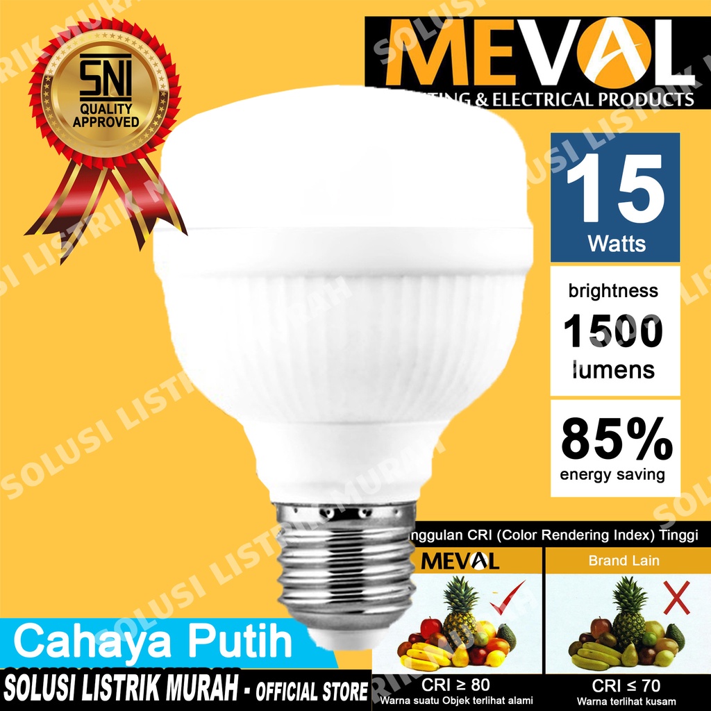 MEVAL Eco Lampu LED Kapsul 15W Putih