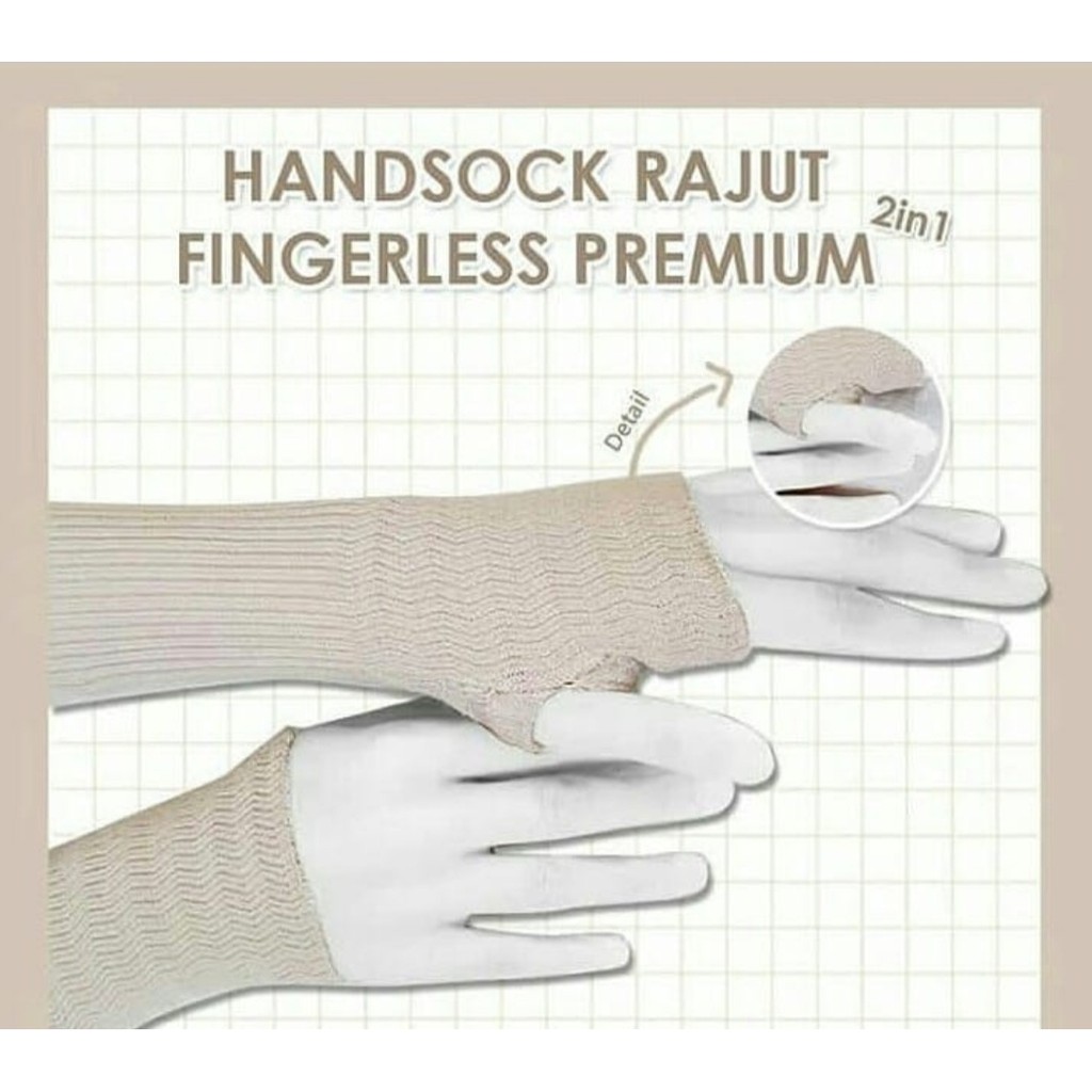 (1kg=165pcs) HANDSOCK TANGAN JEMPOL RAJUT INNER UNTUK MANSET 2 IN 1 ONE PANJANG ±35CM SAMPAI SIKU