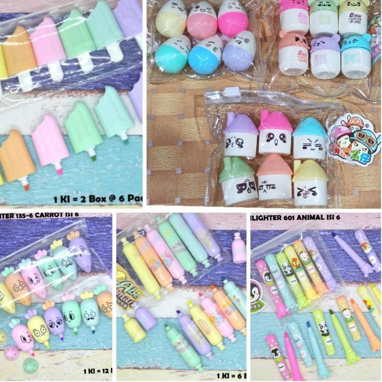 [PROMO 7HI90] (1 PCS ) Stabilo bentuk unik dan lucu wortel , stabilo roket, stabilo ice cream / high