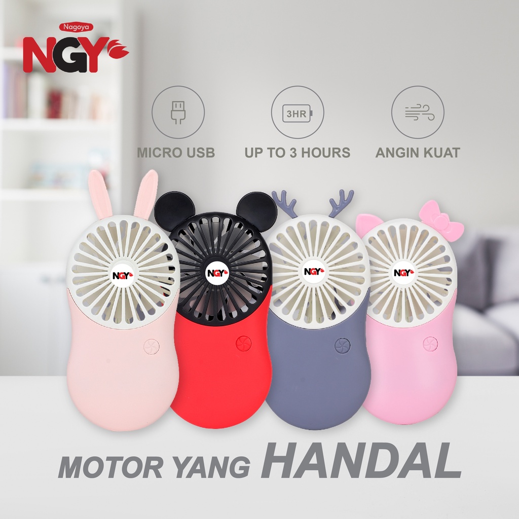 NGY Kipas Angin Genggam / Rechargeable Mini Portable Hand Fan | NAGOYA HF