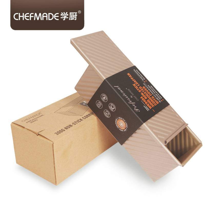 chefmade 300gr non stick loaf pan with cover / toast box / loyang roti