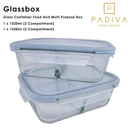 Padiva 1520ml Mix 2+3compartments Glassbox - GBP1520M