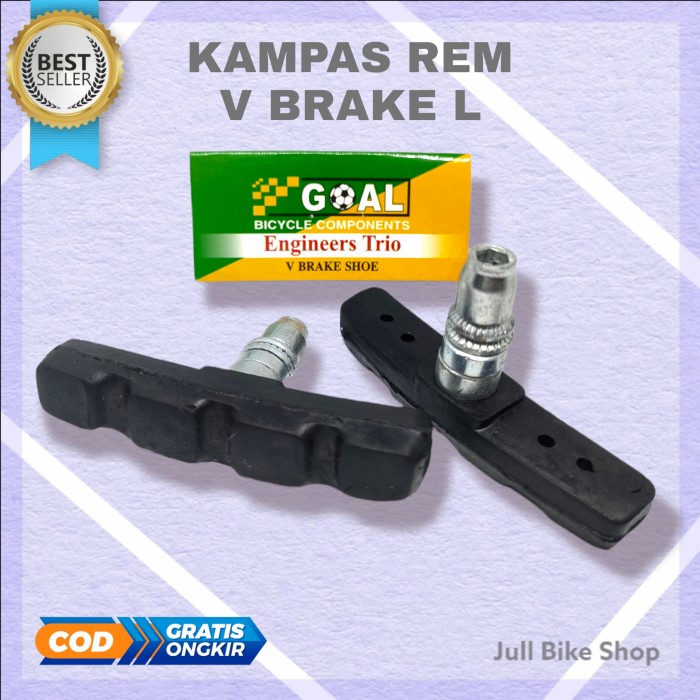 Kampas rem V brake Goal sepeda lipat mtb bmx anak karet L road bike U