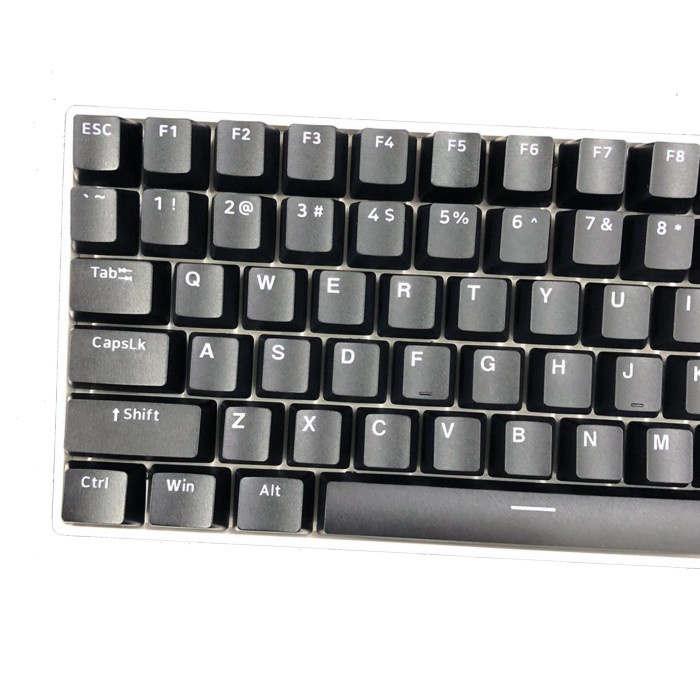 ALCHA KEYCAPS WHITE ON BLACK WOB PBT DOUBLE SHOT OEM PROFILE KEYBOARD