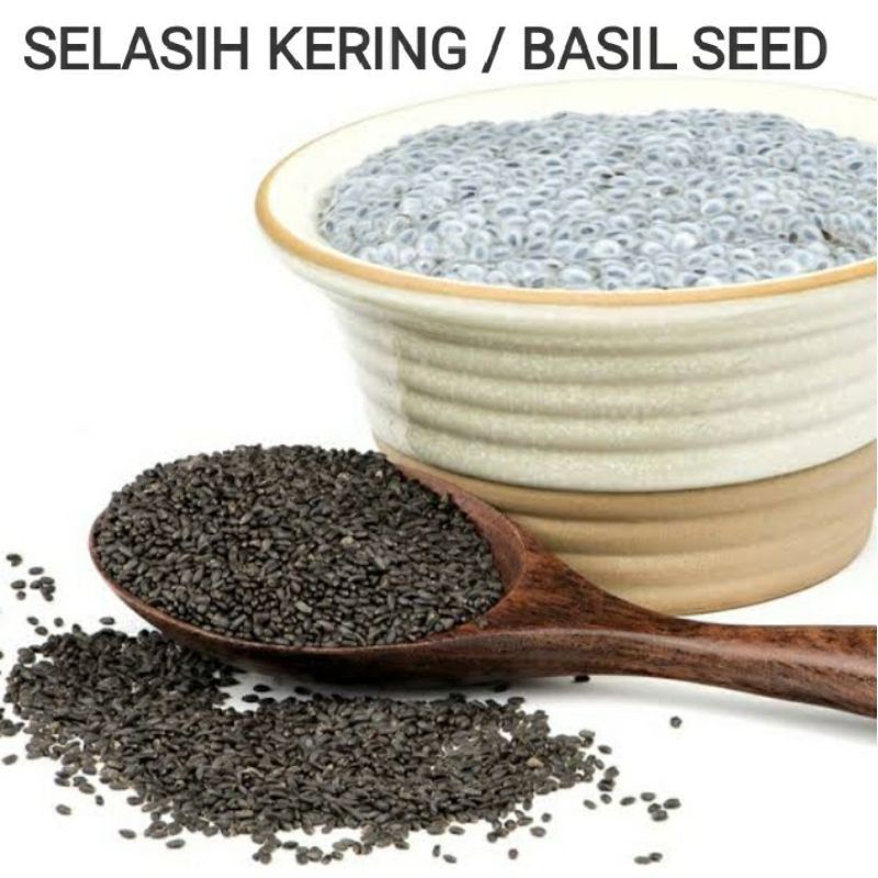 

biji selasih / basil seel bahan sop buah bahan pangan enak