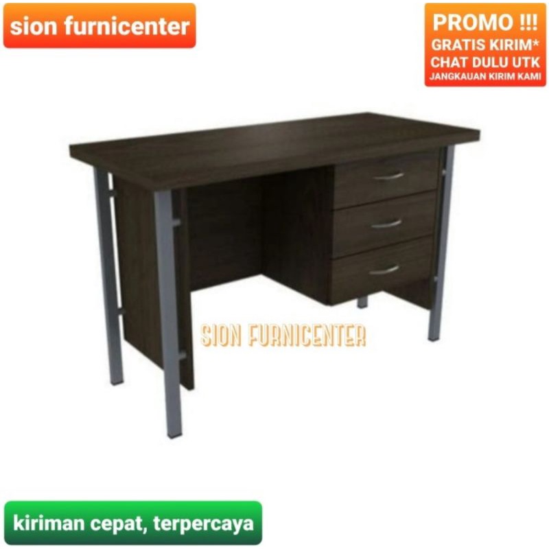 meja kantor 100 cm / meja staf / meja kerja 100 cm / meja tulis 100 cm / meja kantor kaki besi / mej