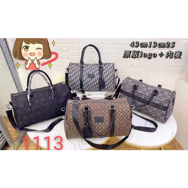 Travel Bag LV Canvas Tebal import