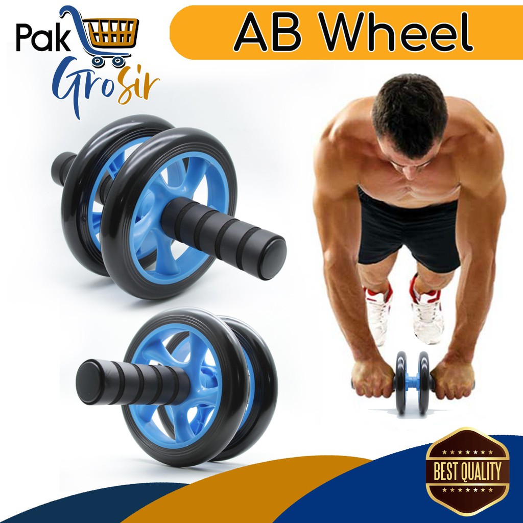 AB WHEEL - Ab Roller Double Wheel / Alat  Bantu Olahraga Gym Sit Up Push Up 1 Set