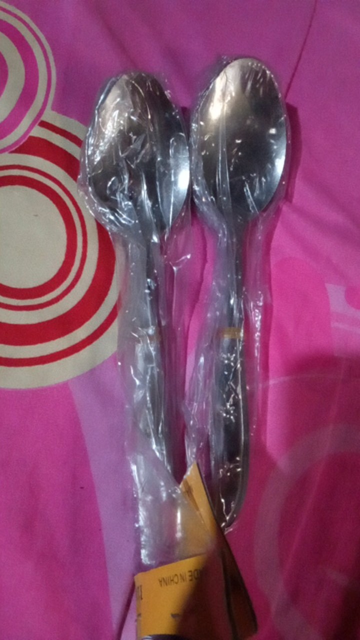 12 Pcs Sendok Makan Motif Stainless Steel Lusinan