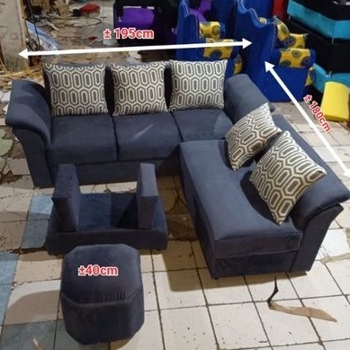 Sofa L Bandung sandaran lengkung