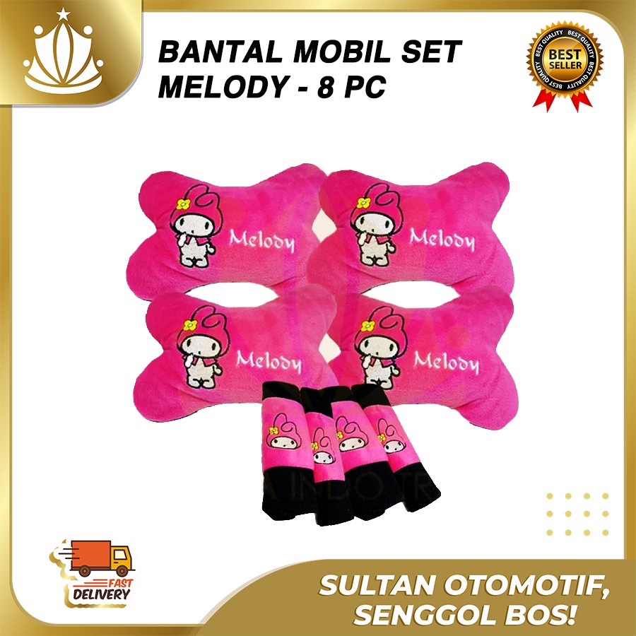 Bantal Jok Mobil Melody Set 8 PC / Bantal Leher Mobil Melody 8 PC PROMO MURAH