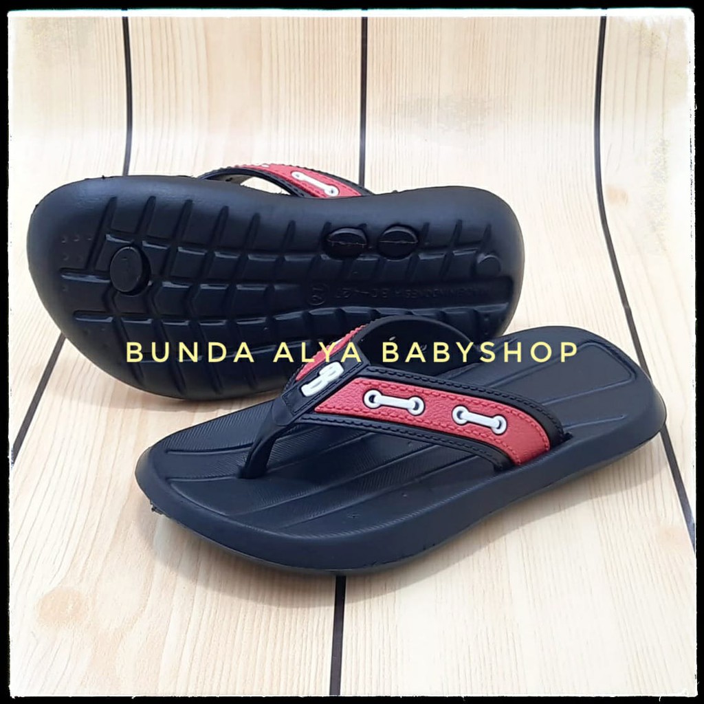 Sendal Anak Laki Jepit Karet Usia 3 4 Tahun Size 24 - 27 HITAM - Sandal Jepit Anak Cowok Balacca Anti Licin Karet