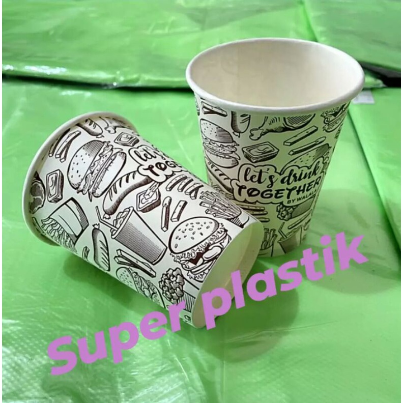Paper cup walala 8 Oz / Gelas kertas kopi 80z / cup tahan panas 240ml coffee teh tea [ECERAN]