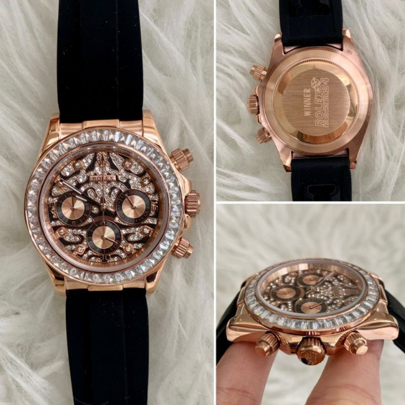 jam tangan rolex daytona full diamond model terbaru mesin automatic