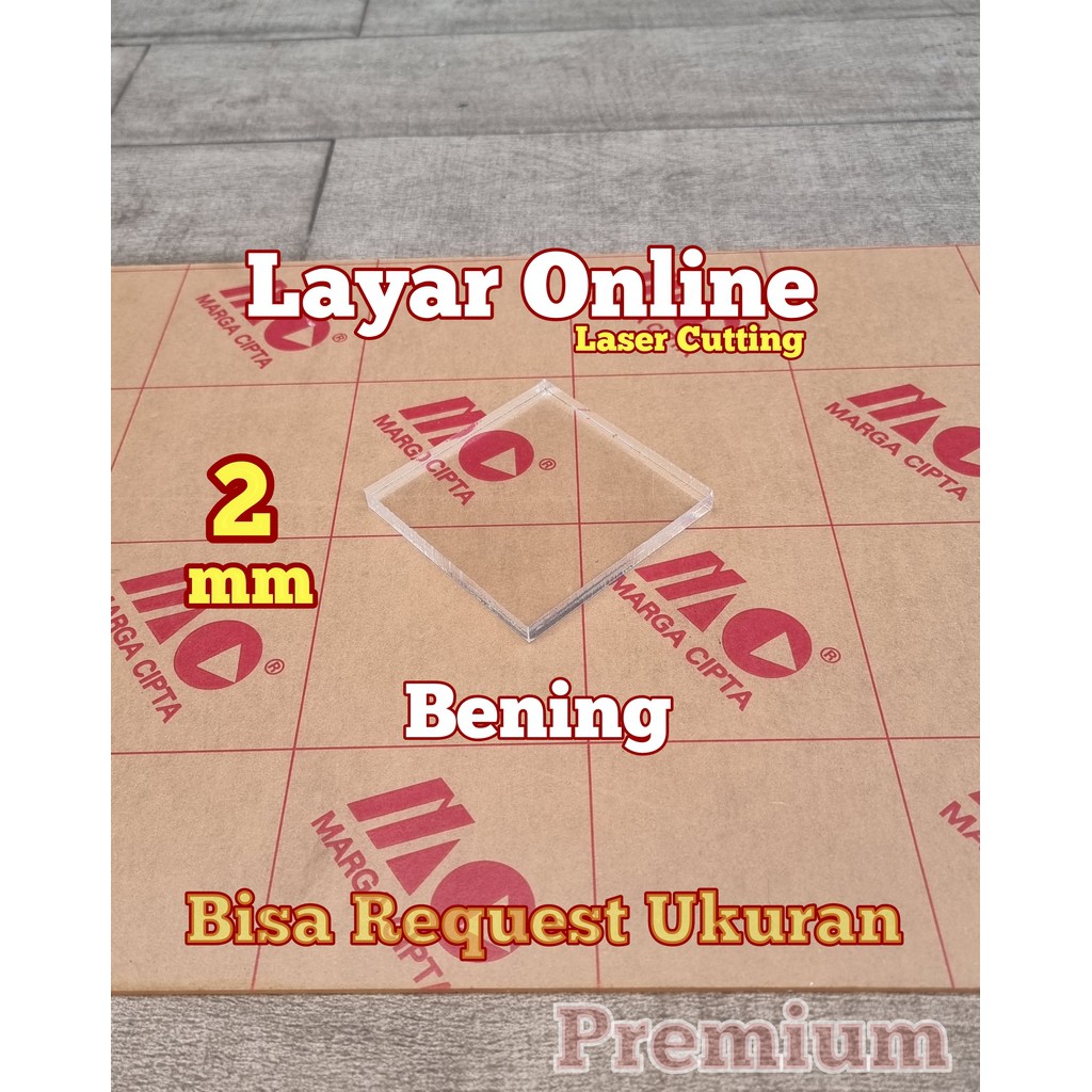 Premium Acrylic Laser Cutting 2mm 85x100cm Akrilik Bening 100x85cm Potongan