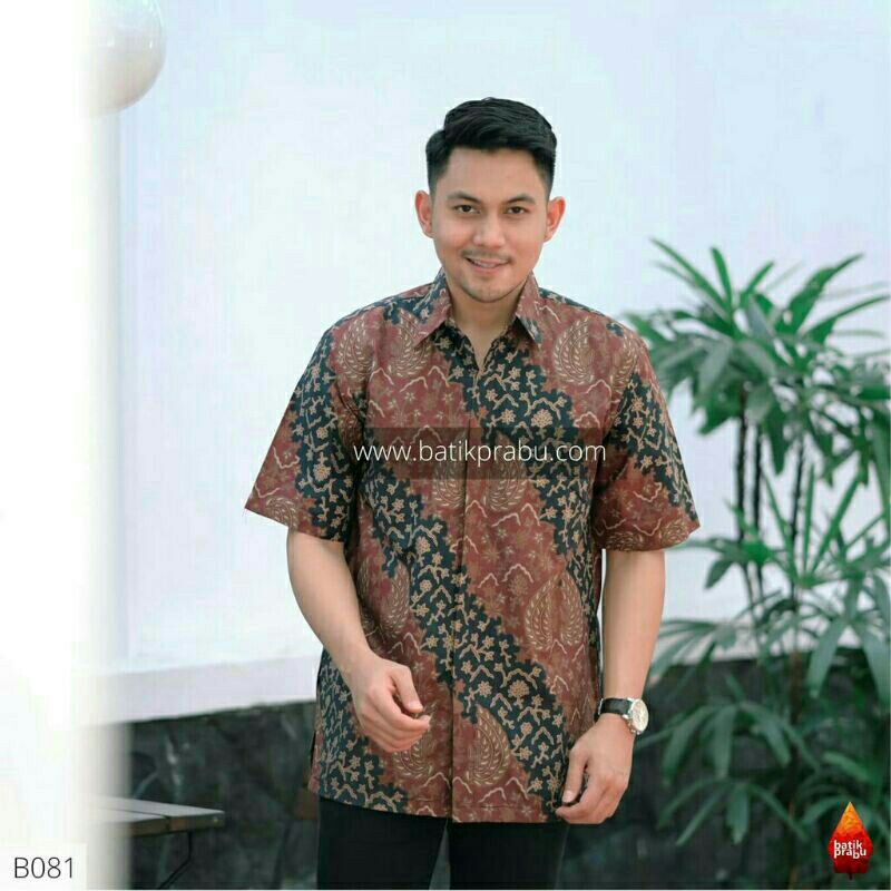 Batik Pria Lengan Pendek Size reguler bahan Katun baturaden Batik mewah batik pejabat batik modern p
