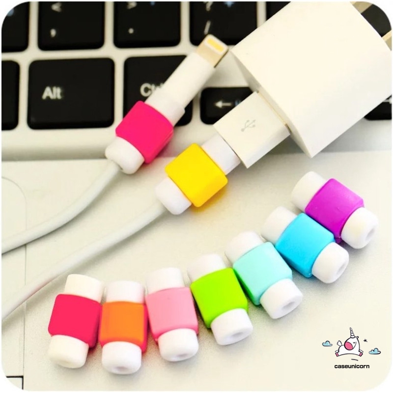 5pcs Simple Candy Color Pelindung Kabel Data / Charger USB untuk iPhone / Samsung