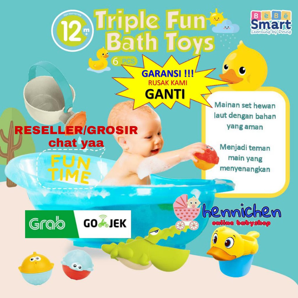 READY GRAB GOJEK Bebe Smart Triple Fun Bath Toys BBS 807 BBS 806 BB SMART