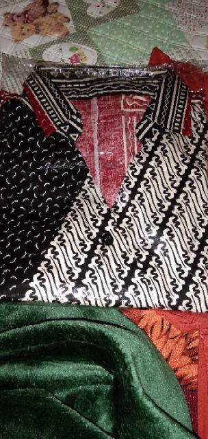 89 Bb Atasan Batik Wanita Lengan Panjang Model Kimono Pita U/ Muslimah & Hijaber Bahan Katun Strecth