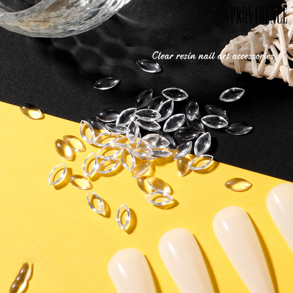 Providence 100pcs / Set Ornamen 3d Bahan Resin Translucent Untuk Dekorasi Nail Art Charms