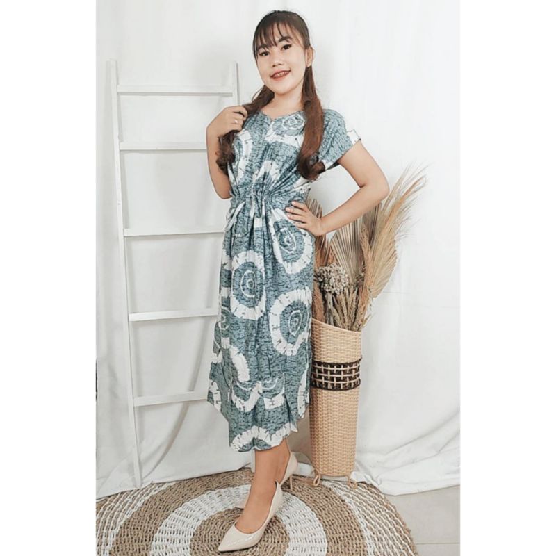 RUFFLE RIT SERUT JUMBO BAJU TIDUR VIRAL KEKINIAN TIE DYE HARGA GROSIR MOTIF RANDOM SURABAYA-Bulat Abu