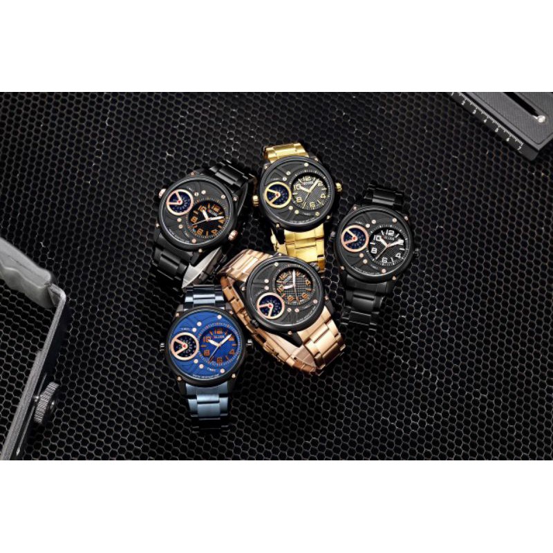 [ORIGINAL] 5 Warna Jam Tangan Pria Belleda BL9008 Double Time Rantai