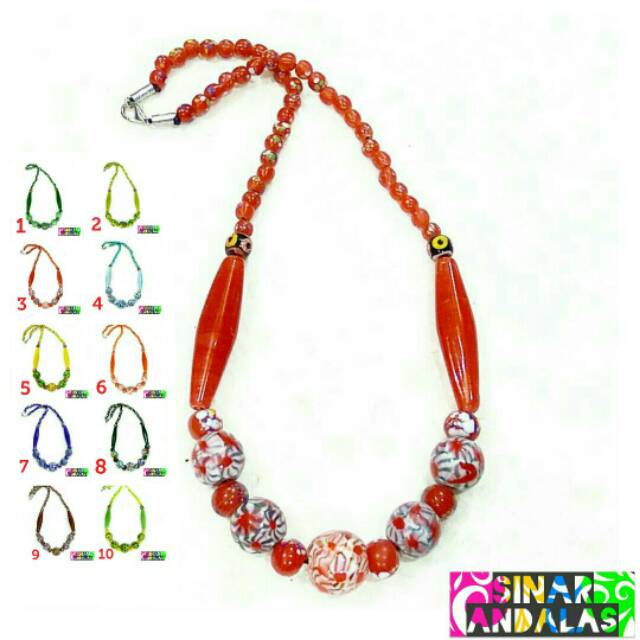 Kalung batu dayak lamiang taring etnik kalimantan kaltim