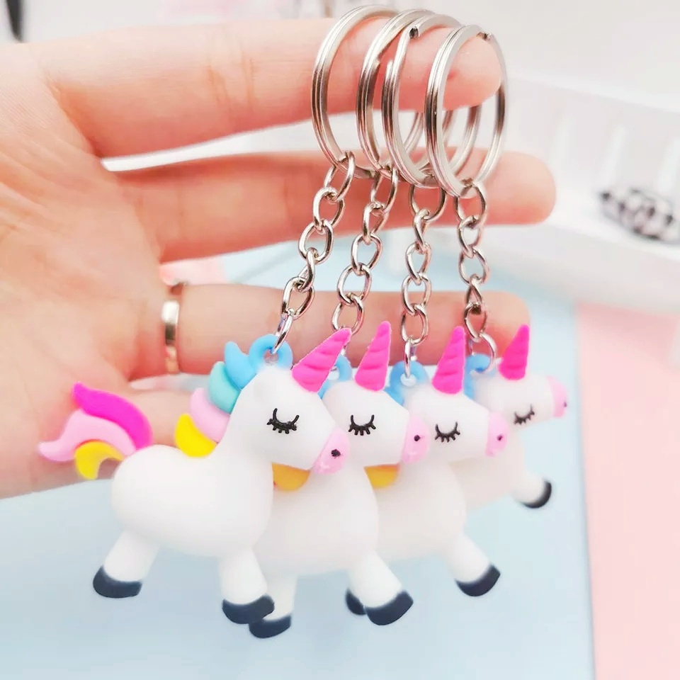 GANTUNGAN KUNCI UNICORN RAINBOW // Ganci Karakter Unicorn Rainbow Pelangi Unik Lucu | Gantungan tas | Bag Charm | Souvenir Murah | Keychain | COD