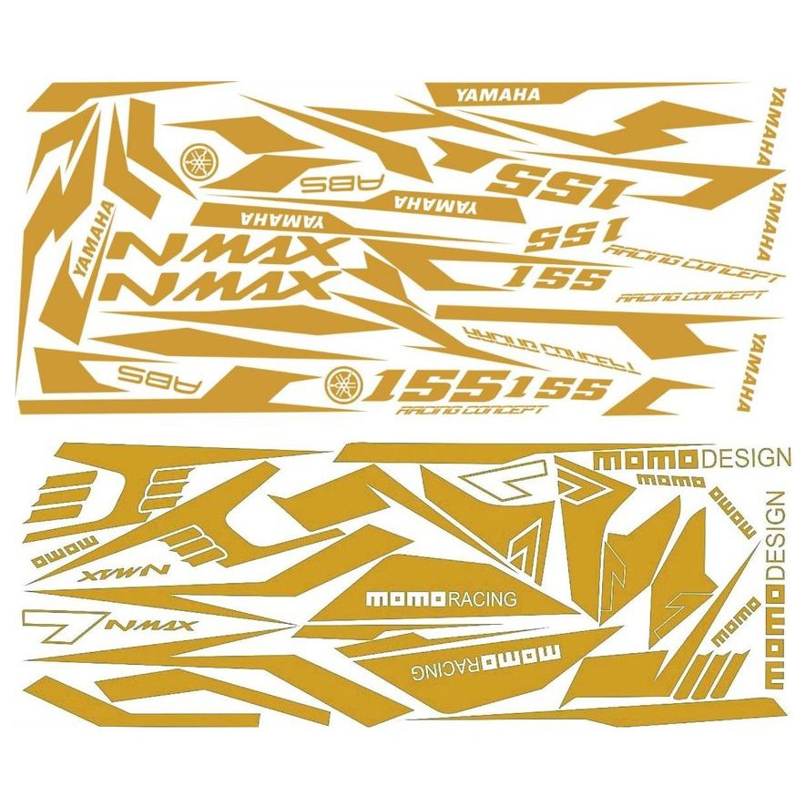 Stiker Striping Cutting List Body Nmax Old & All New Nmax 2020 Lis Gold Emas