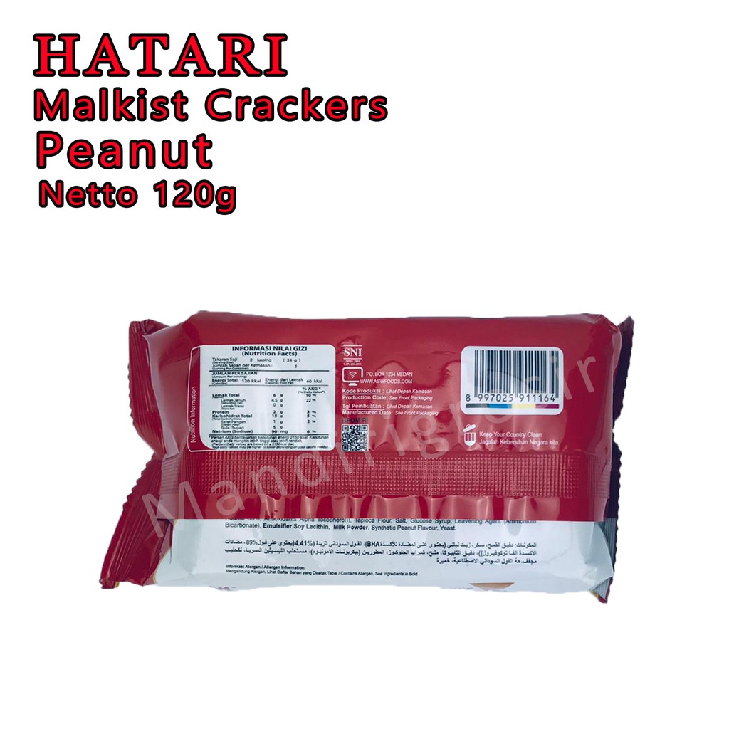 Malkist Crackers Peanut *Hatari * Malkist Salut Krim Kacang * 120g