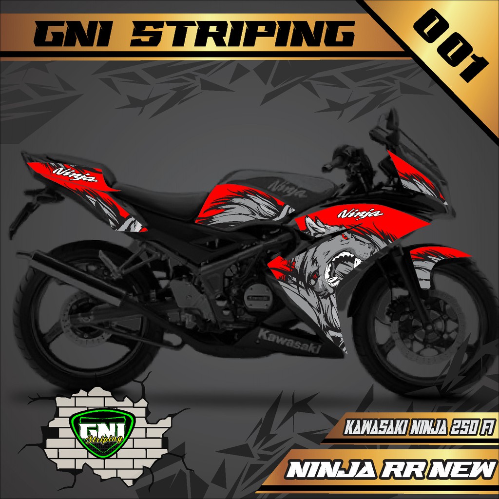 [COD] Sticker Striping Ninja RR New 001- Stiker Variasi List Motor Ninja RR New Motif WOLF SRIGALA