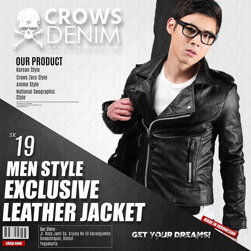 Jaket Kulit Biker-Jaket Kulit Biker Korean
