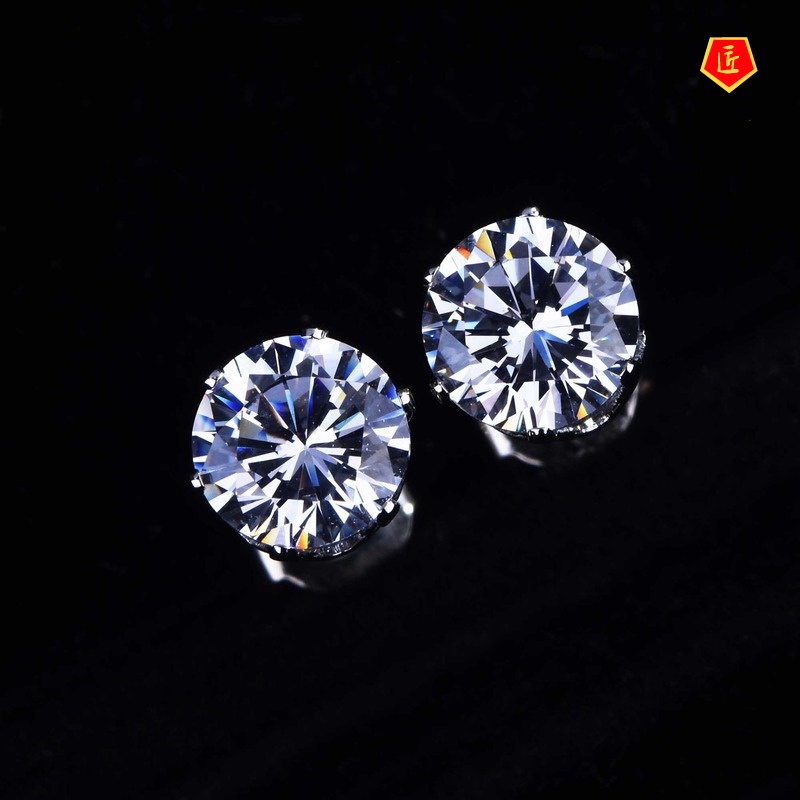 [Ready Stock]Simple Fashion Moissanite Crown Earrings