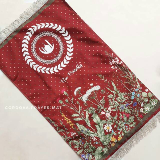 Sajadah printing cordova ' red polka rain forest'