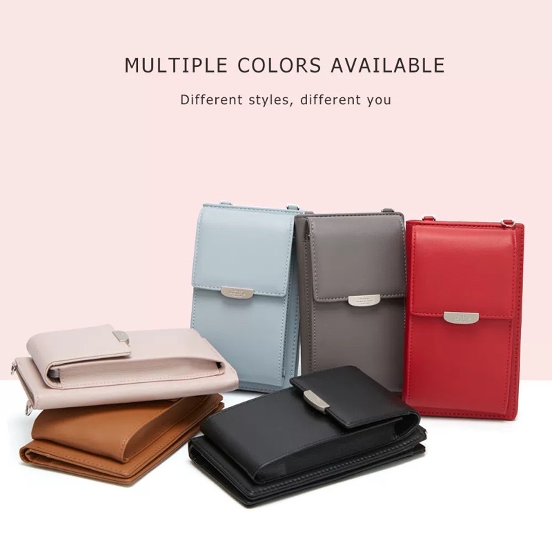 Tas Selempang Kulit Wanita Tas Hp Dompet Cewek Multifungsi Mini Bag 1137