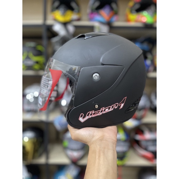 [COD] TERMURAH HELM KYT VISION 1 SNI DOT, BERAT 1 KG (GRATIS ONGKIR)-Hitam buram