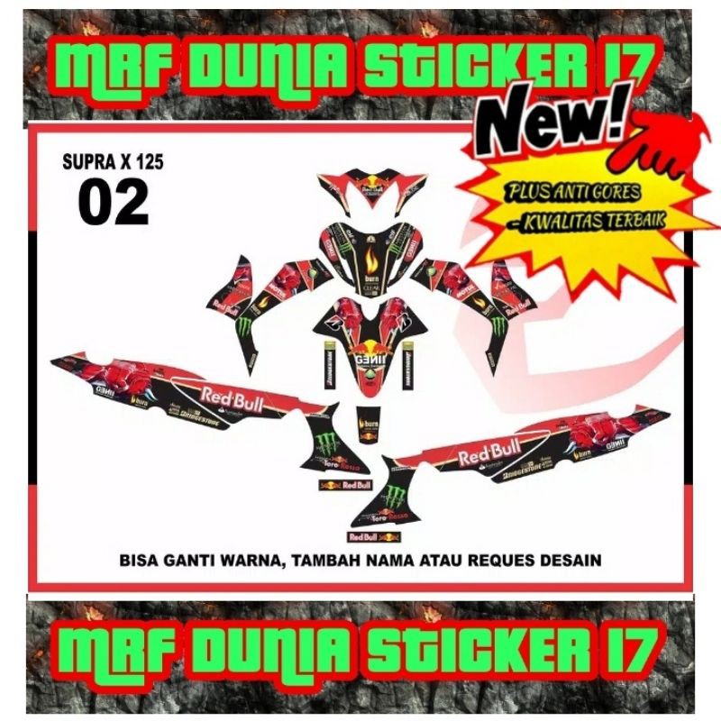 Sticker decal Supra X 125 Full Body Supra X 125 decal Sticker Supra X 125 Sticker Supra X 125 02