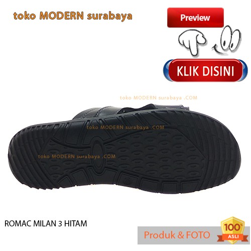 ROMAC MILAN 3 HITAM sandal pria sandal casual slide