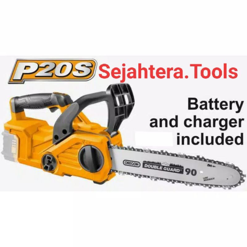 CGSLI20128 CORDLESS MESIN GERGAJI CHAINSAW BRUSHLESS BATERAI 12" 20V 2AH INGCO