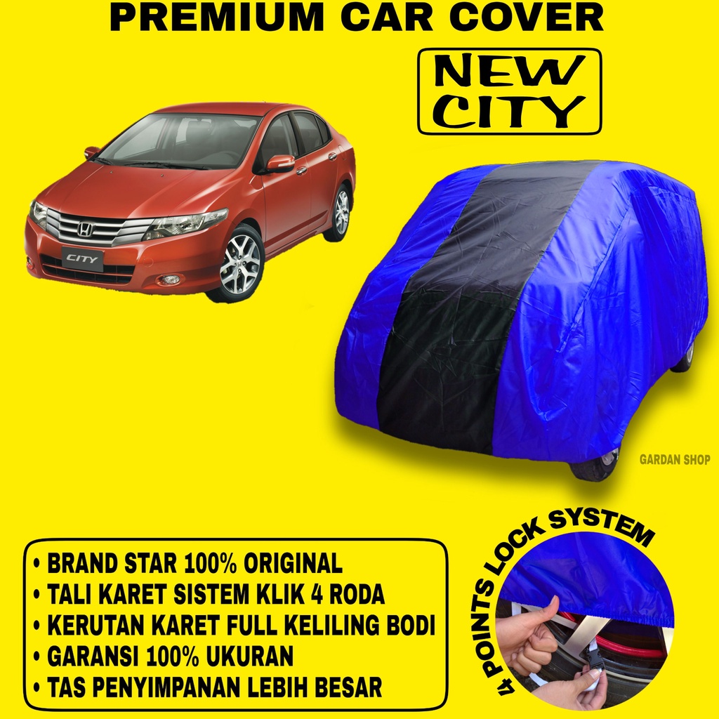 Body Cover NEW CITY BIRU HITAM Penutup Bodi Mobil New City Waterproof PREMIUM