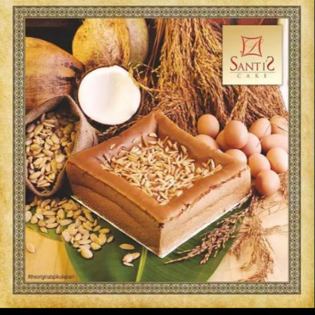 Spiku kenari  Santi's cake ukuran 18x18x7cm dan uk 24x24x7 cm