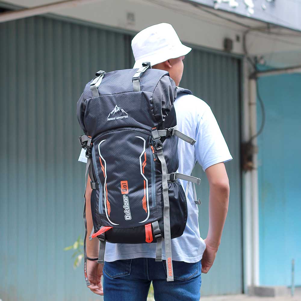 Justrue Lupus Tas Gunung 60 Liter Ransel Keril 60L Abu 124