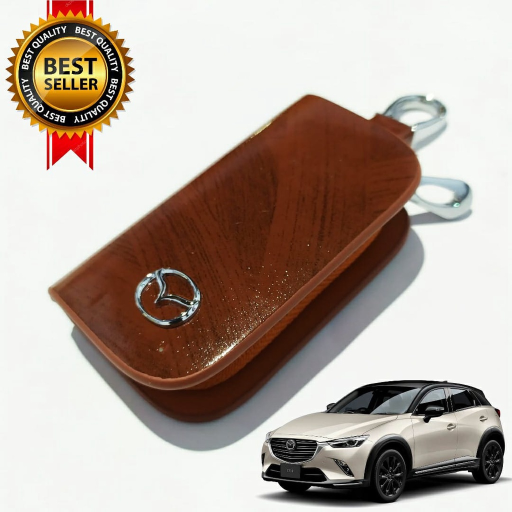 Gantungan Kunci Dompet STNK Tempat Sarung Remot Kontak Mobil Logo MAZDA