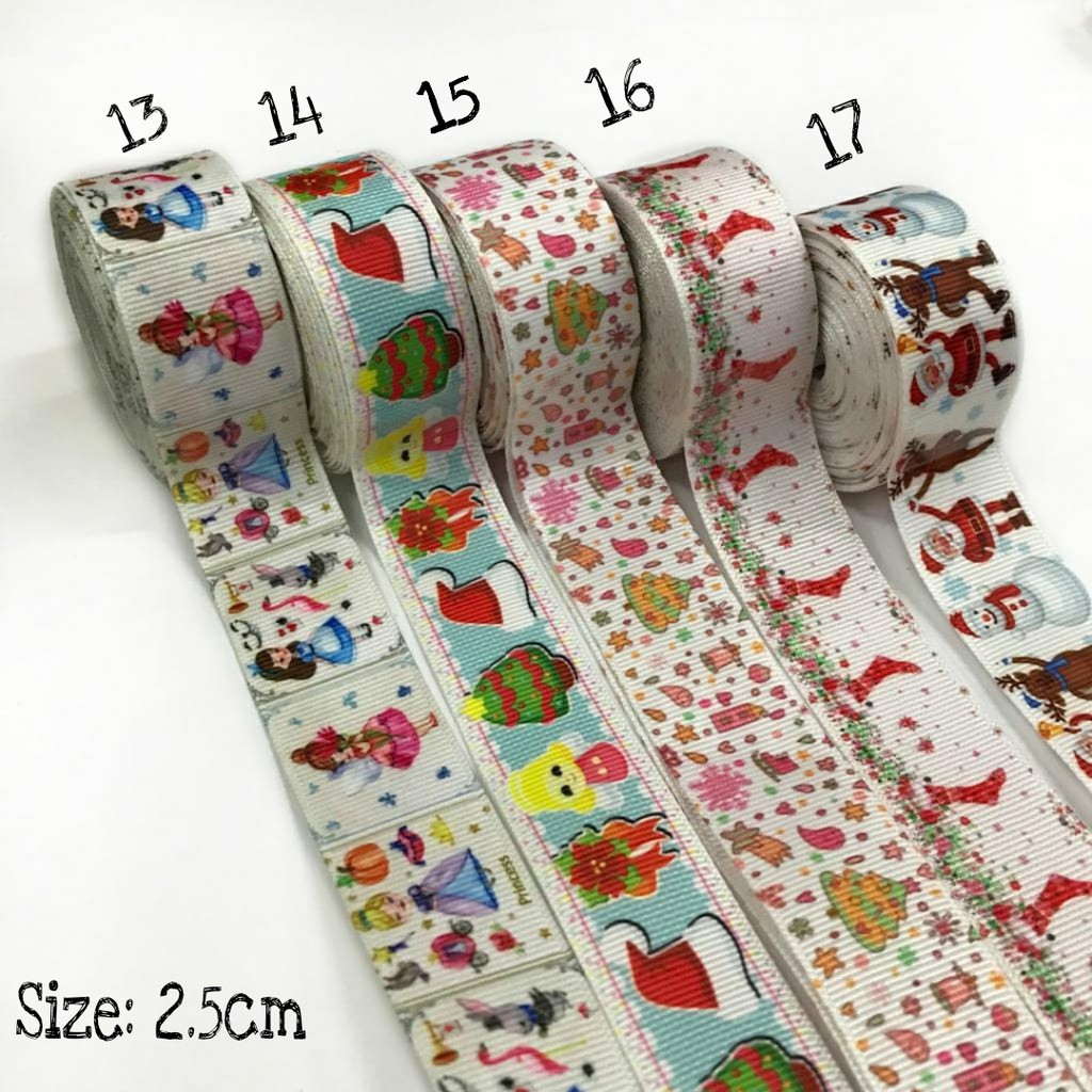 PITA KADO | PITA HAMPERS | PITA GROSGRAIN MOTIF NATAL 2,5 CM